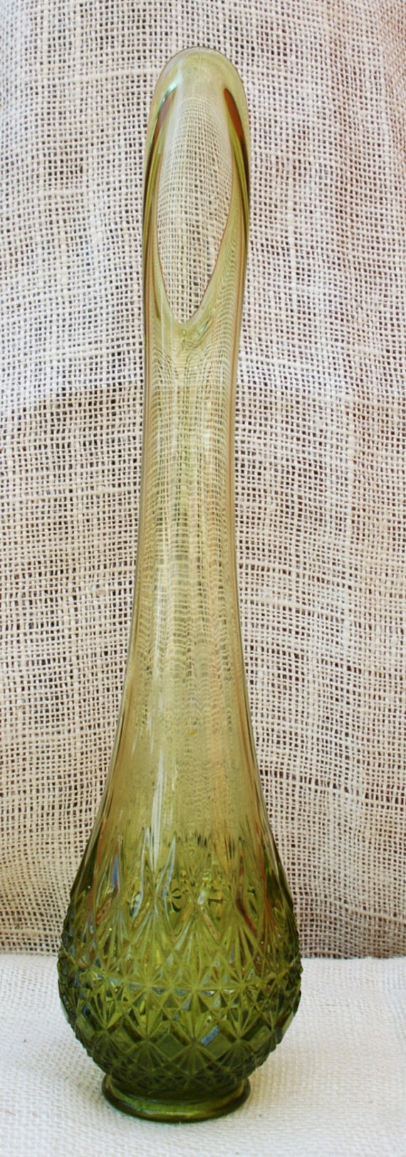 Fenton Green Glass Vase by TrellisLaneVintage on Etsy