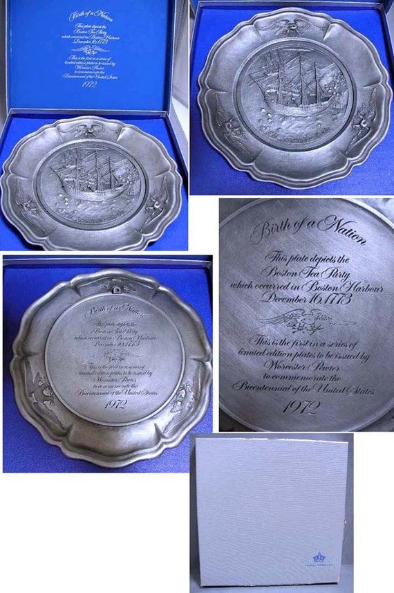 Worcester Pewter Commemorative Plates Birth of a by BrockandFarrar