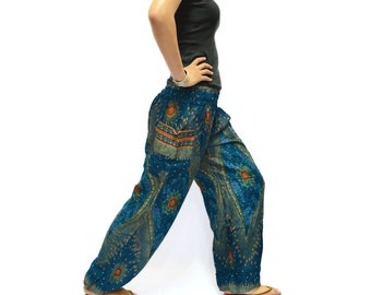 Screen Printing Harem pants/ Elastic Waist pants /Aladdin pants/Yoga ...