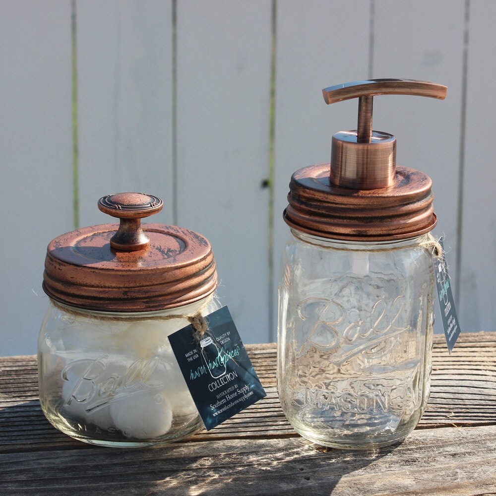 Antique Copper Soap Dispenser and Storage by SouthernHomeSupply