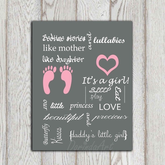 baby girl nursery printable prints bedroom wall art girl