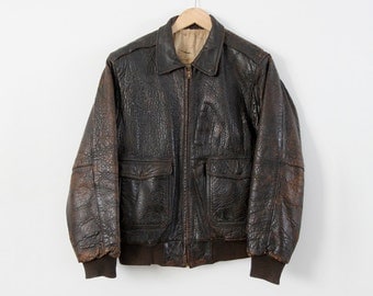 vintage bomber jacket, men's leather aviator jacket