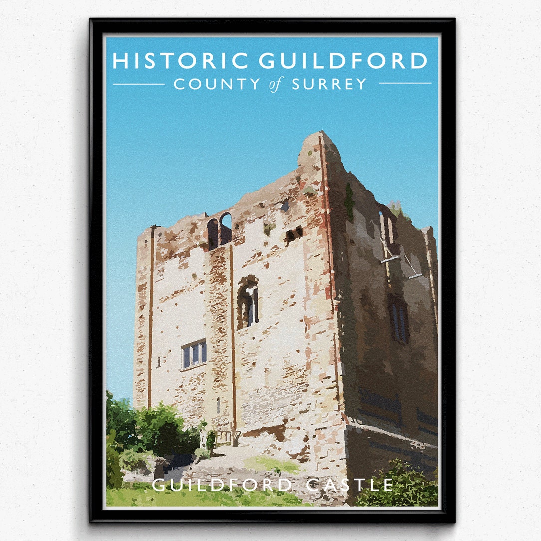 Guildford Castle Vintage Style Travel Print