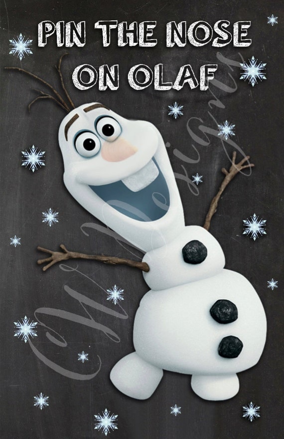 Frozen Party Game Pin The Nose On Olaf By InnerNerdDesignsCO