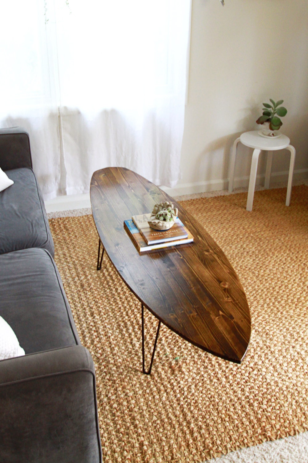 5 6 Diamond Tail Surfboard Coffee Table Hand