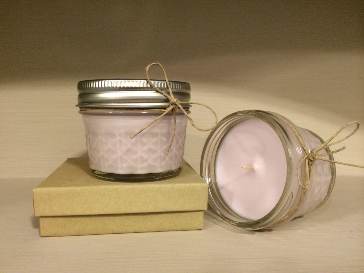 Small Lavender Scented Mason Jar Candle // 4oz Soy Wax Candle