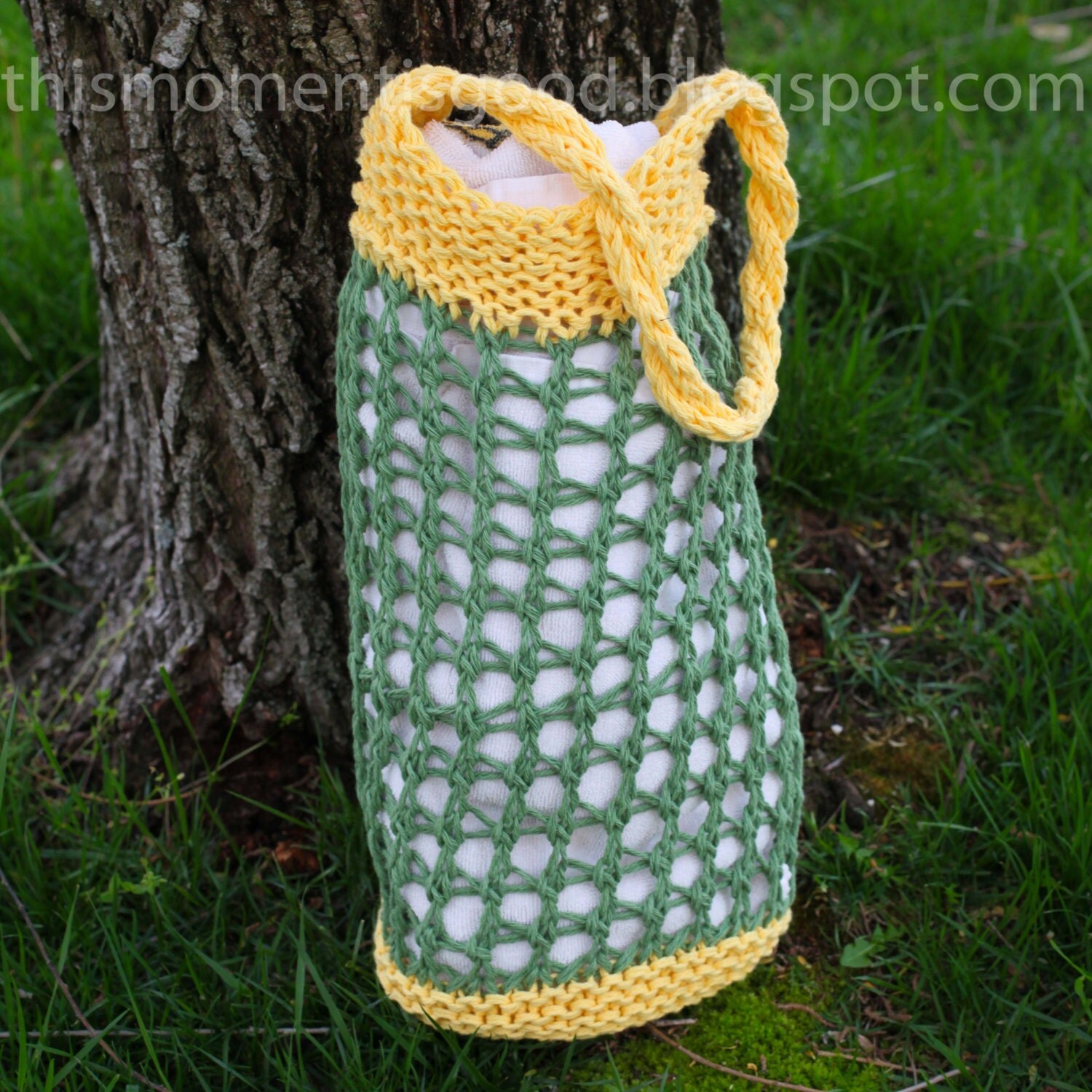 Loom Knit Market Bag Pattern. This versatile bag can be used