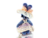 Artist miniature bear OOAK  Handmade 3,5 inch (11 cm) Romantic gift bunny girl Lucille
