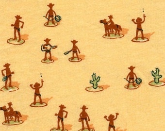 Heather Ross - Munki Munki Fabric - Western Cowboy Flannel - Not From Pajamas - OOP Out Of Print
