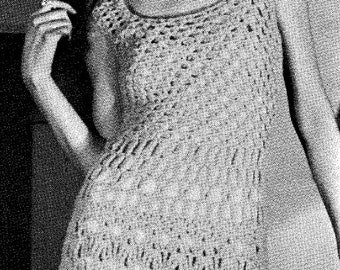 Crochet Dress Pattern Women's Boho 1970's Sizes Small to Large Instant Download on Etsy