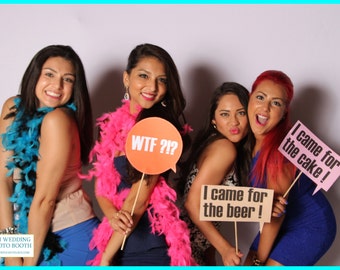 LARGE Wedding Photo Booth Props - Instant download, Photo Booth Signs, Sale, Printable Art, black, colorful