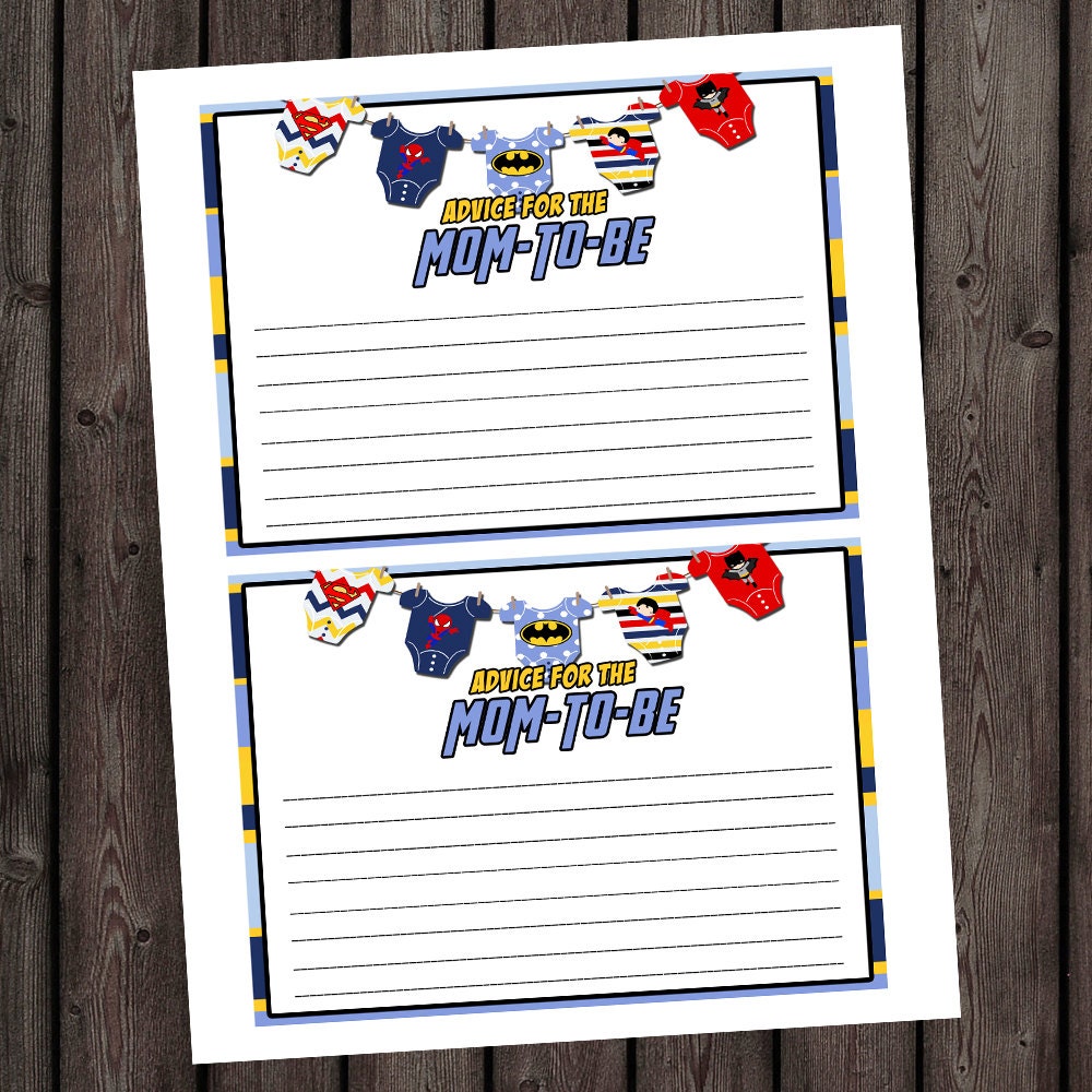 cards advice shower superhero baby advice superhero AmysDesignShoppe shower mom cards baby by for