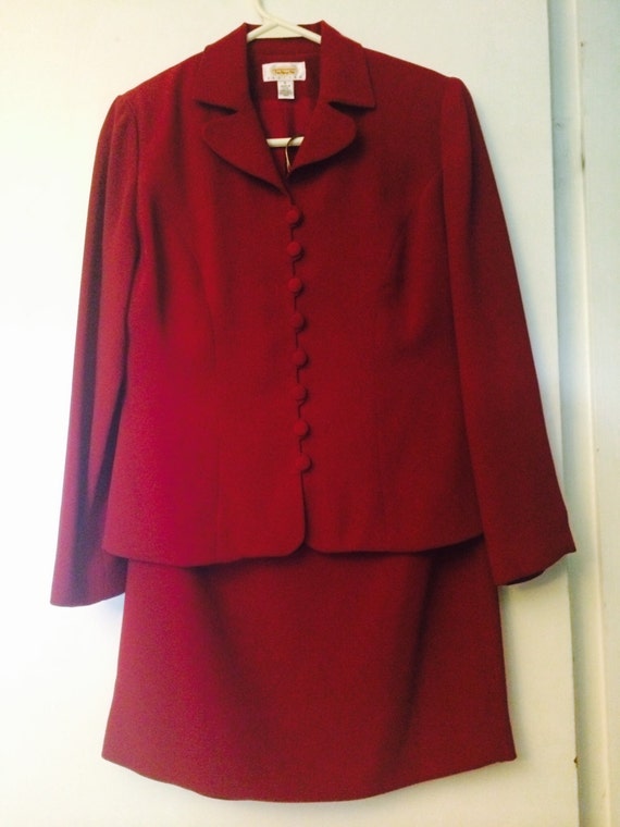 Talbots Dark Red Skirt Dress Suit Formal Sz 6