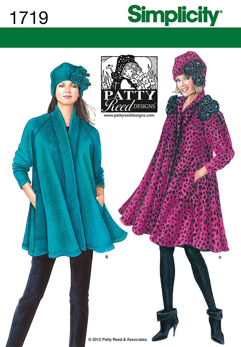 Swing Coat and Jacket Hat Sewing Pattern Simplicity 1719