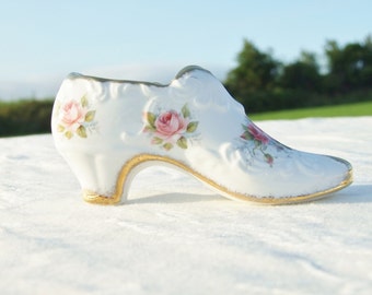 Paragon shoe, vintage miniature shoe, trinket holder, fine bone china