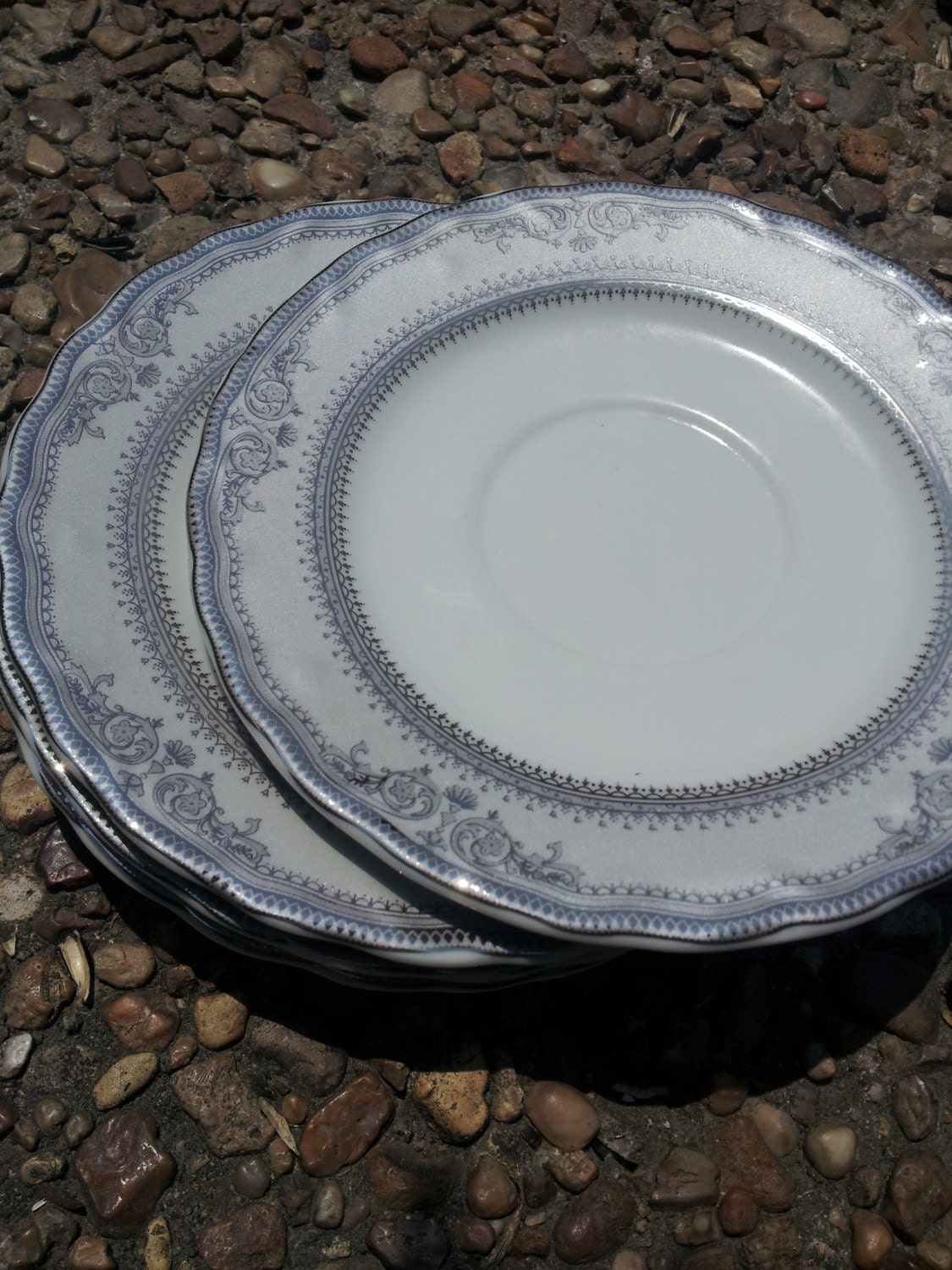 Ten Strawberry Street Studio Ten Vanessa Platinum Saucers Set of 4 in