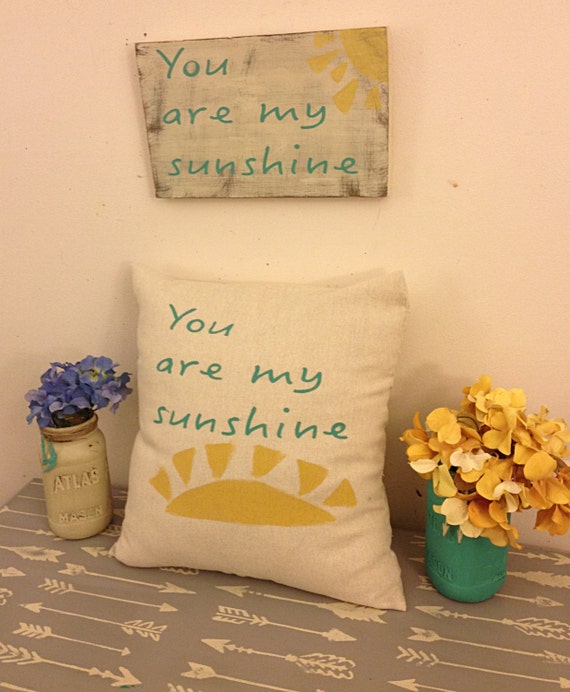 Items similar to You Are My Sunshine Quote Pillow, Throw Pillows