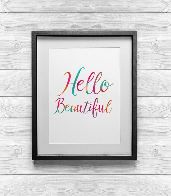 Hello Beautiful wall art nursery art print hello beautiful