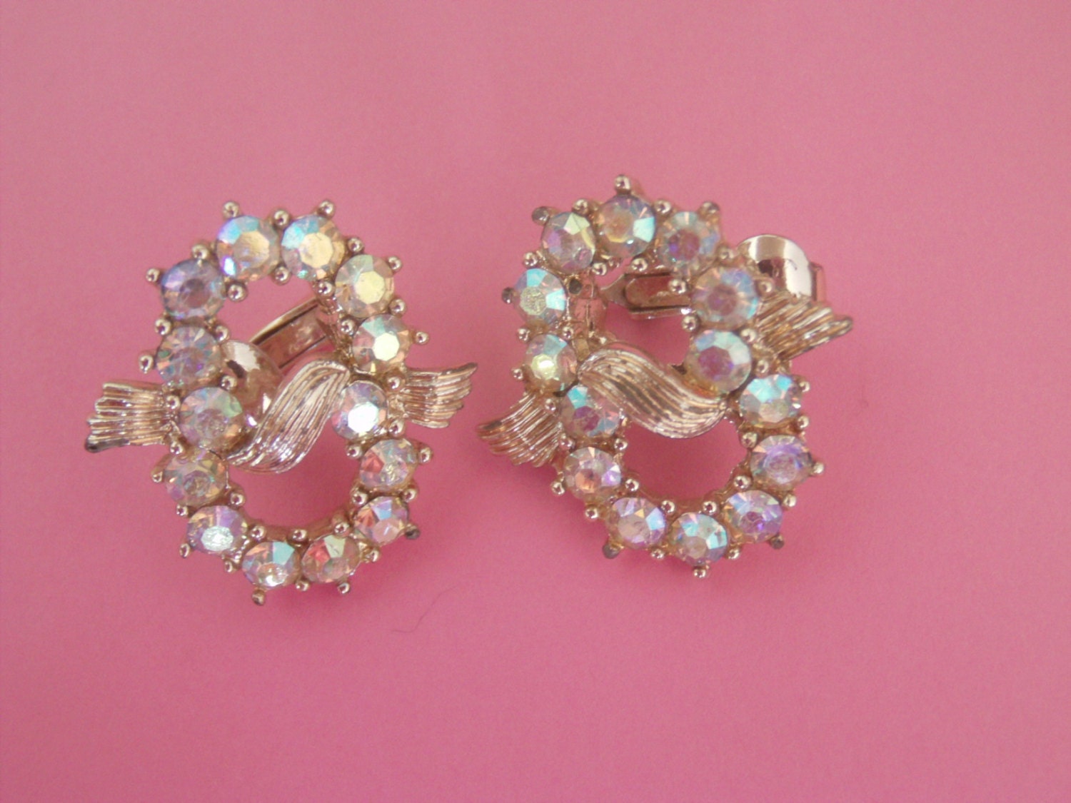 Vintage Coro Earrings / Rhinestones by TamJewelryandUniques