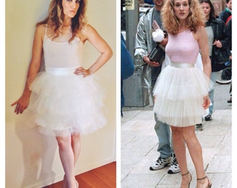 Carrie Bradshaw Tutu Tulle Skirt, 3 layer Ivory – Sex and the City Inspired