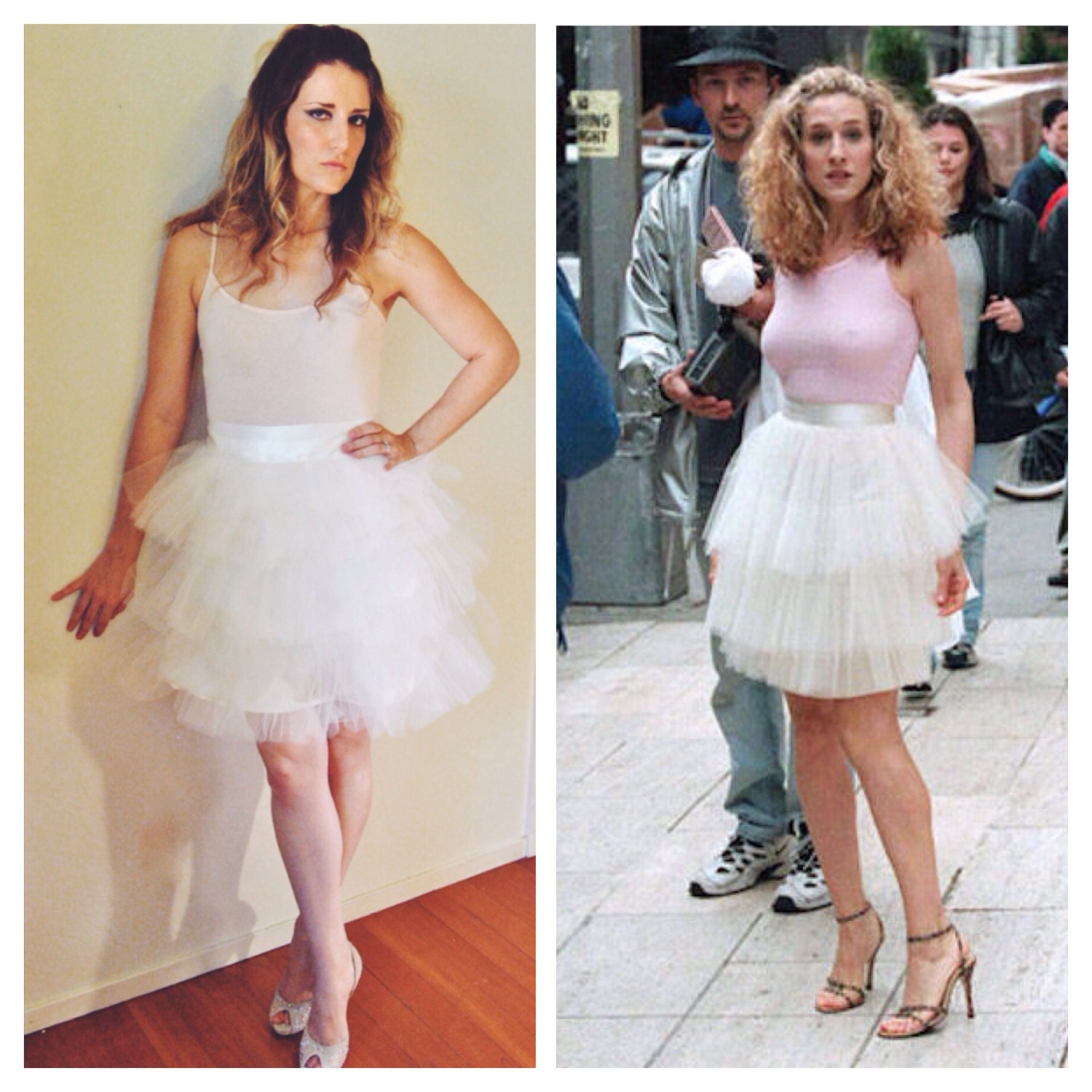 Carrie Bradshaw Tutu Tulle Skirt 3 Layer Ivory Midi Sex And 