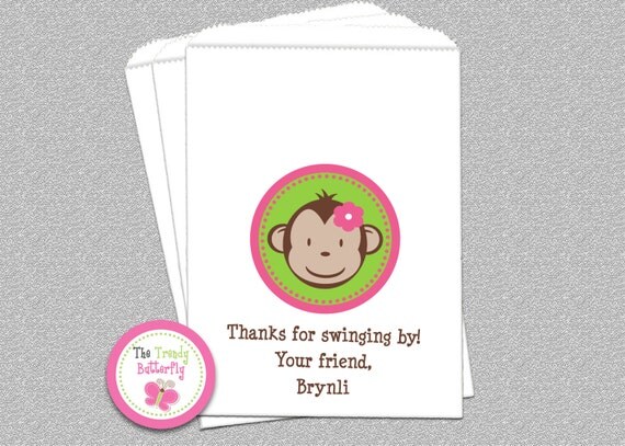 Monkey Birthday Party, Candy Bags, Party Favor Bags, Goody Bags, Favor Bags Set of 24 Boys or Girls Il_570xn