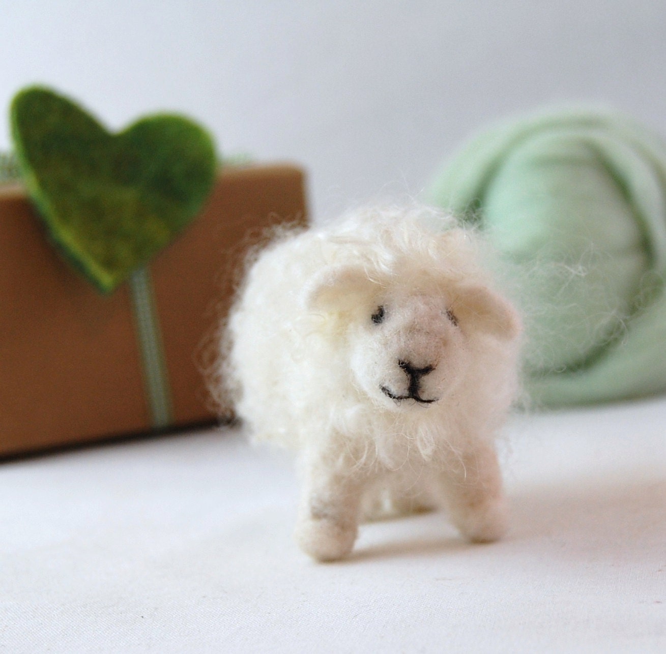 Needle Felted Sheep. Needle Felted Lamb. Felted Farm Animal.
