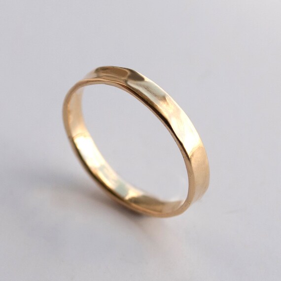 Simple Gold Wedding Band - 14k Gold Ring , Unisex Ring , Wedding Ring ...