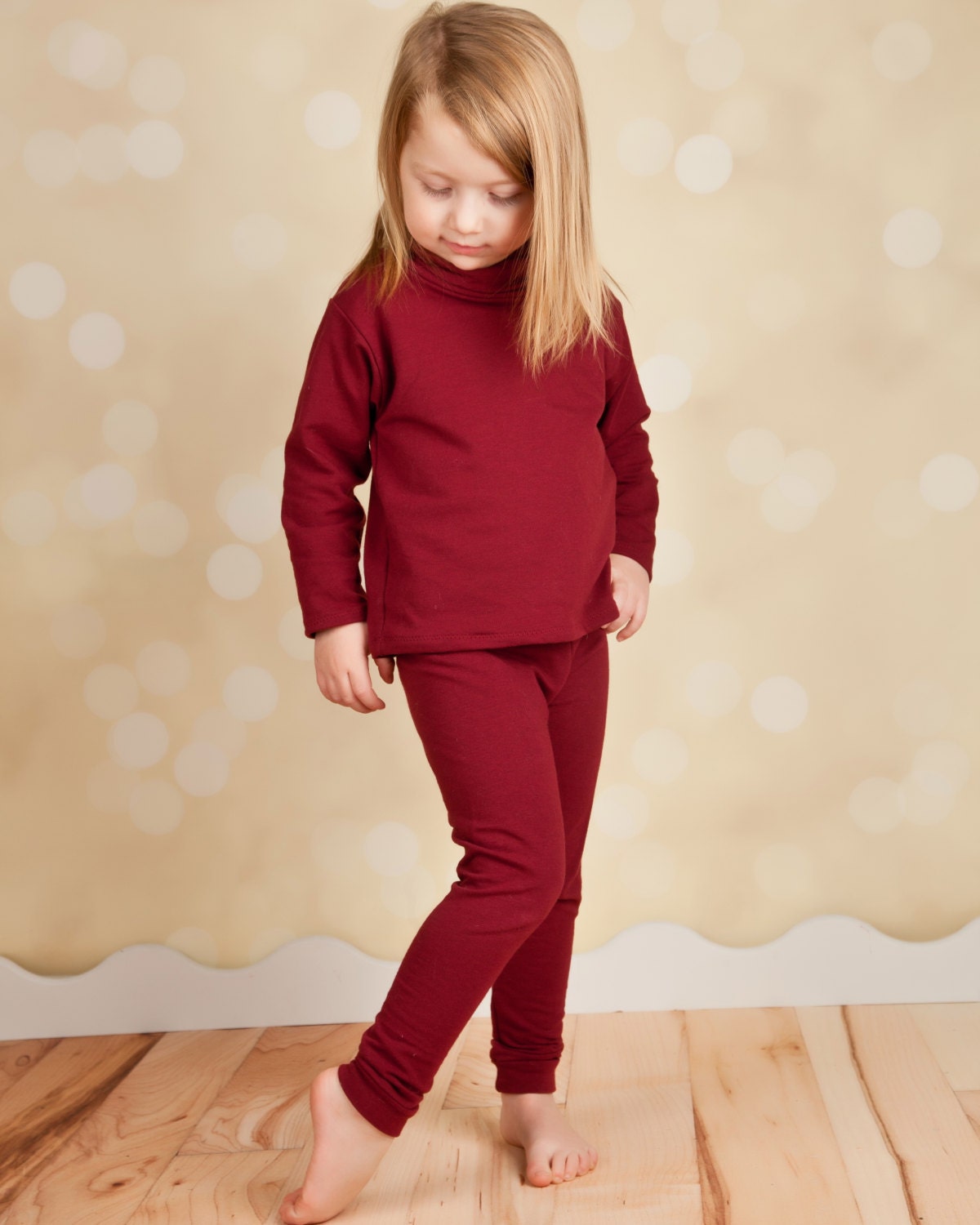 Little Girl Tights Leggings Ruby Red Eco Friendly By Soulrole-4755