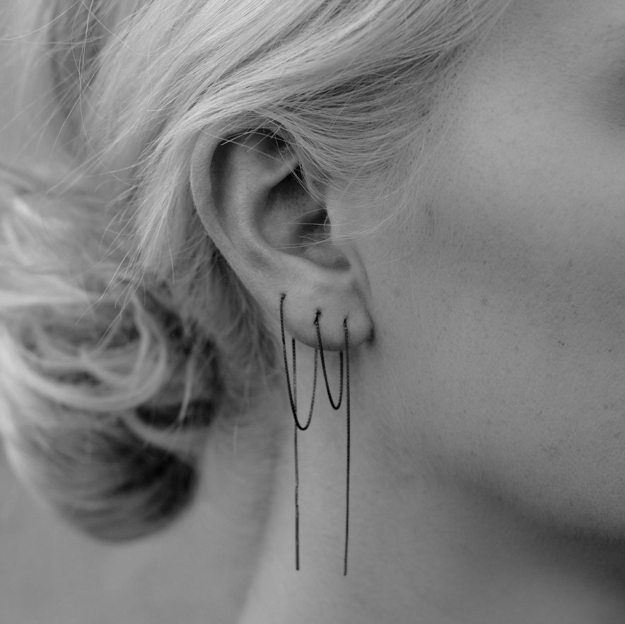 Chain earring Minimalist ear thread