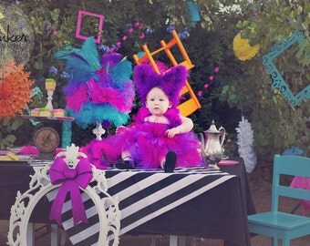 Cheshire Cat - Cheshire Cat Costume - Tutu Dress - Alice in Wonderland - Pageant Costume - Baby tutu - First Birthday Outfit - Mad Hatter