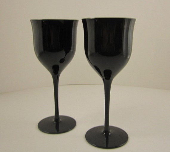 MIKASA Wine Glasses 7 fl. oz. MIKASA Black by HalfPintVintageFinds