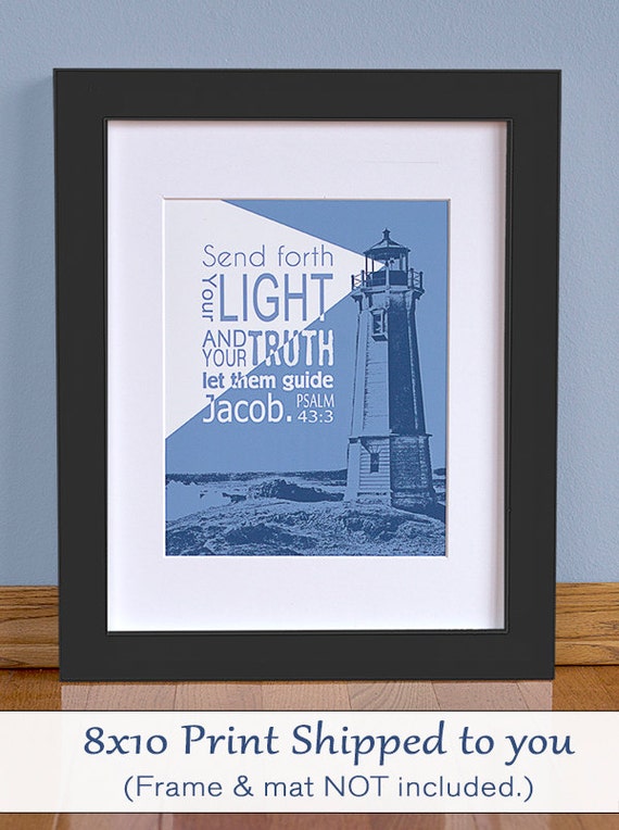Lighthouse Personalized Bible verse Wall Art PRINT for Teen