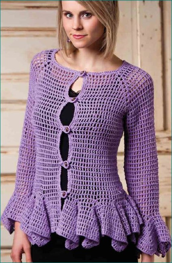 Items similar to Plus Size Spring Purple Sweater with Softly Flowing ...