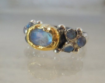 Moonstone Engagement Ring, Statement Ring , Engagement Ring, Alternative Engagement Ring, Rainbow Moonstone, Caterina Ring, Statement Rings