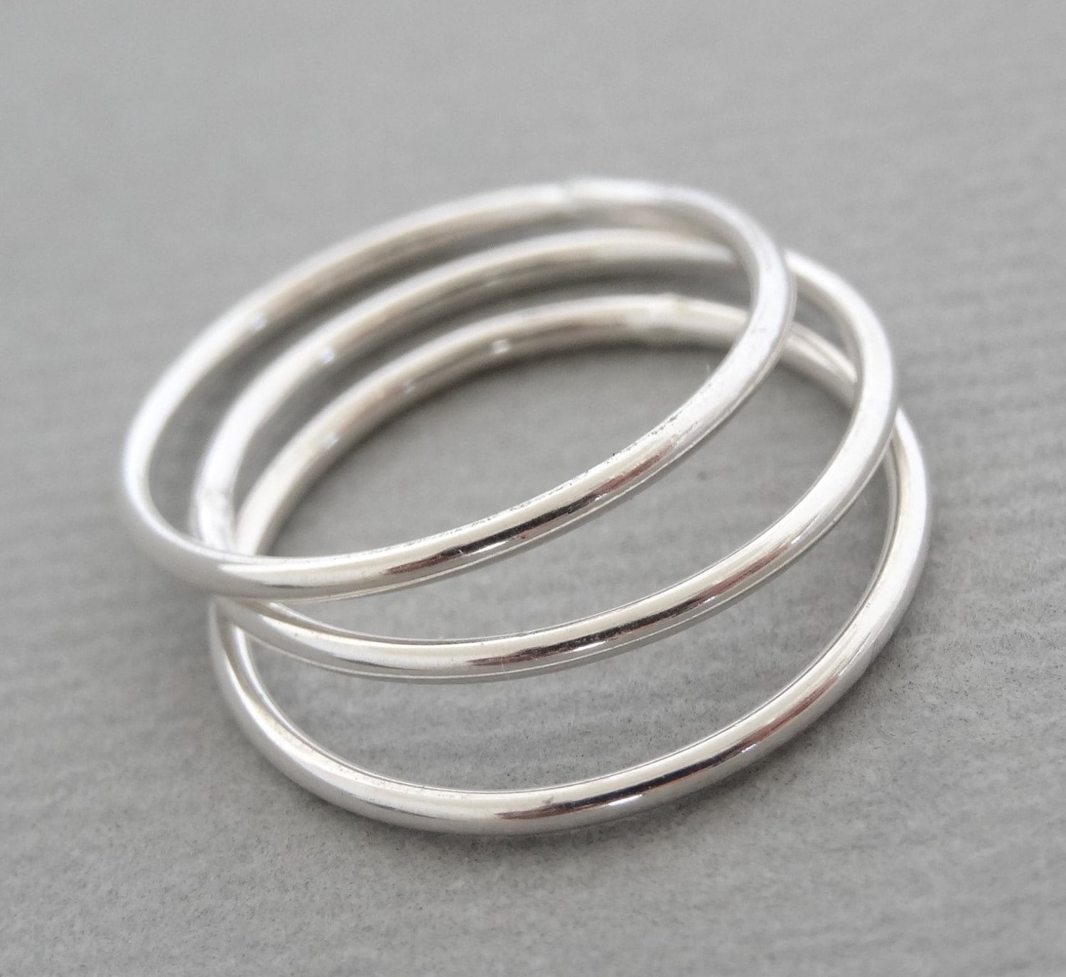 Super Thin Rings minimal stacking rings Sterling Silver smooth