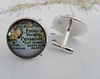 ... Gift  Gift for Him  Custom map cufflinks  Map jewelry  gift boxed