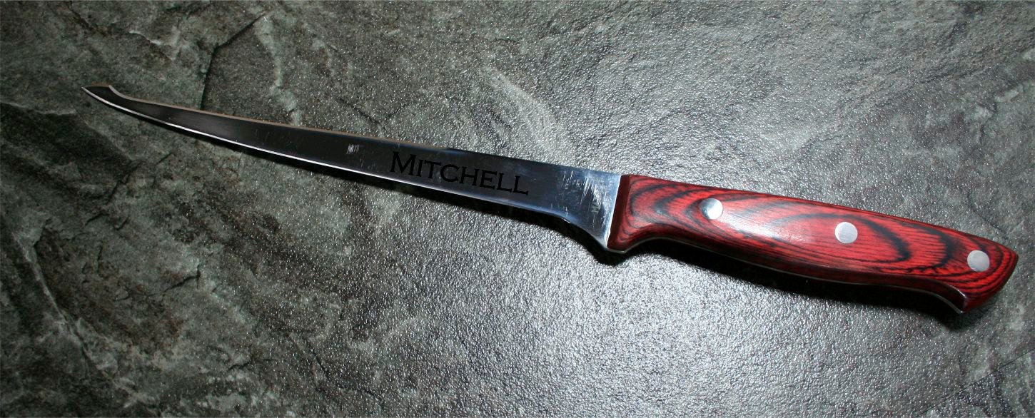 Laser Engraved Wood Handle Fillet Knife by DakotaExpressions1