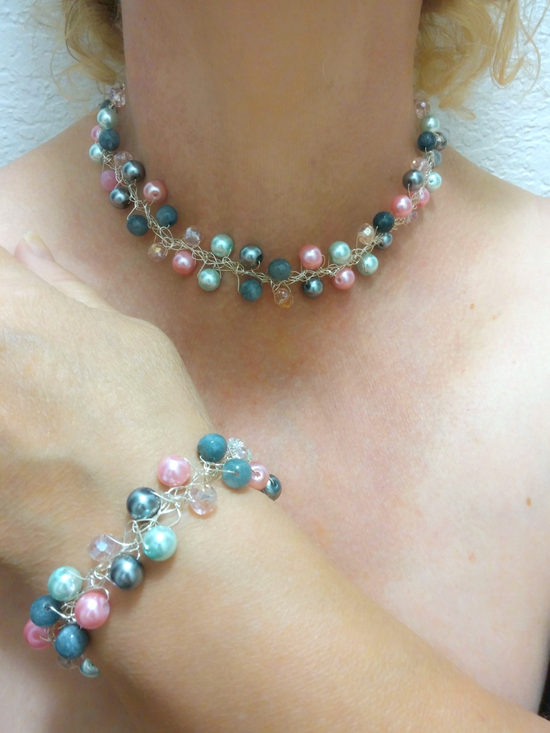 March Birthstone Aquamarine jewelry set Bridal jewelry set