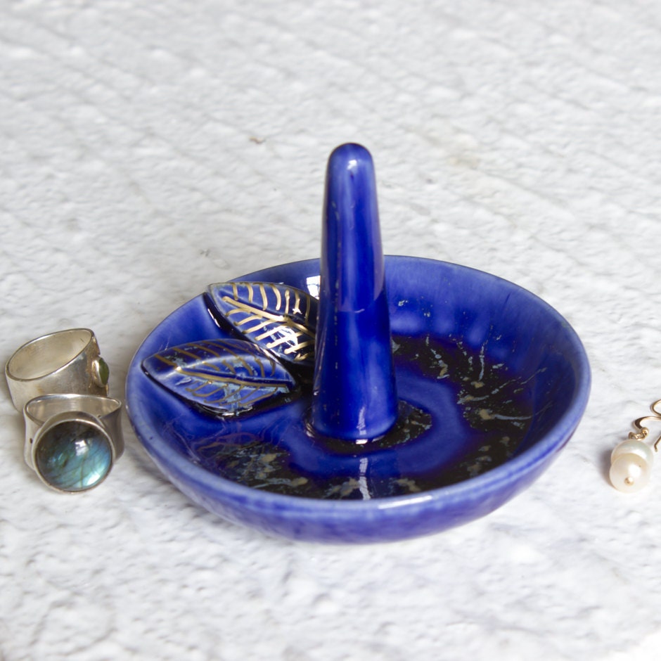Wedding Ring Holder Cobalt blue Ring dish gift for bride