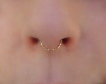 FAKE Septum Ring - 14K Yellow Gold Filled - Fake Piercing - Faux Septum Ring - Septum Fake Piercing - Fake Piercings - Fake Nose Piercing
