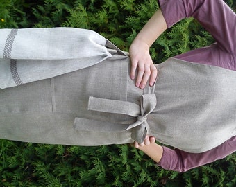 Linen Apron - Full Apron - Grey Apron - Kitchen apron - Organic apron - Full Apron - womens aprons - Gift apron - READY TO SHIP
