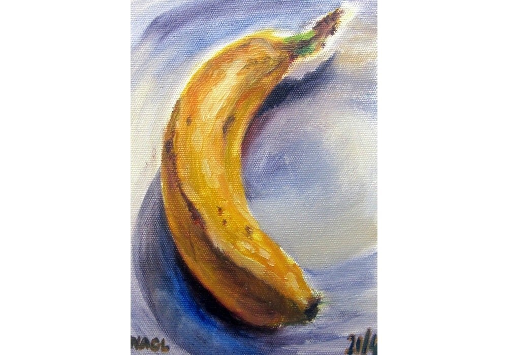 Banana April 2014 original oil painting still life on canvas