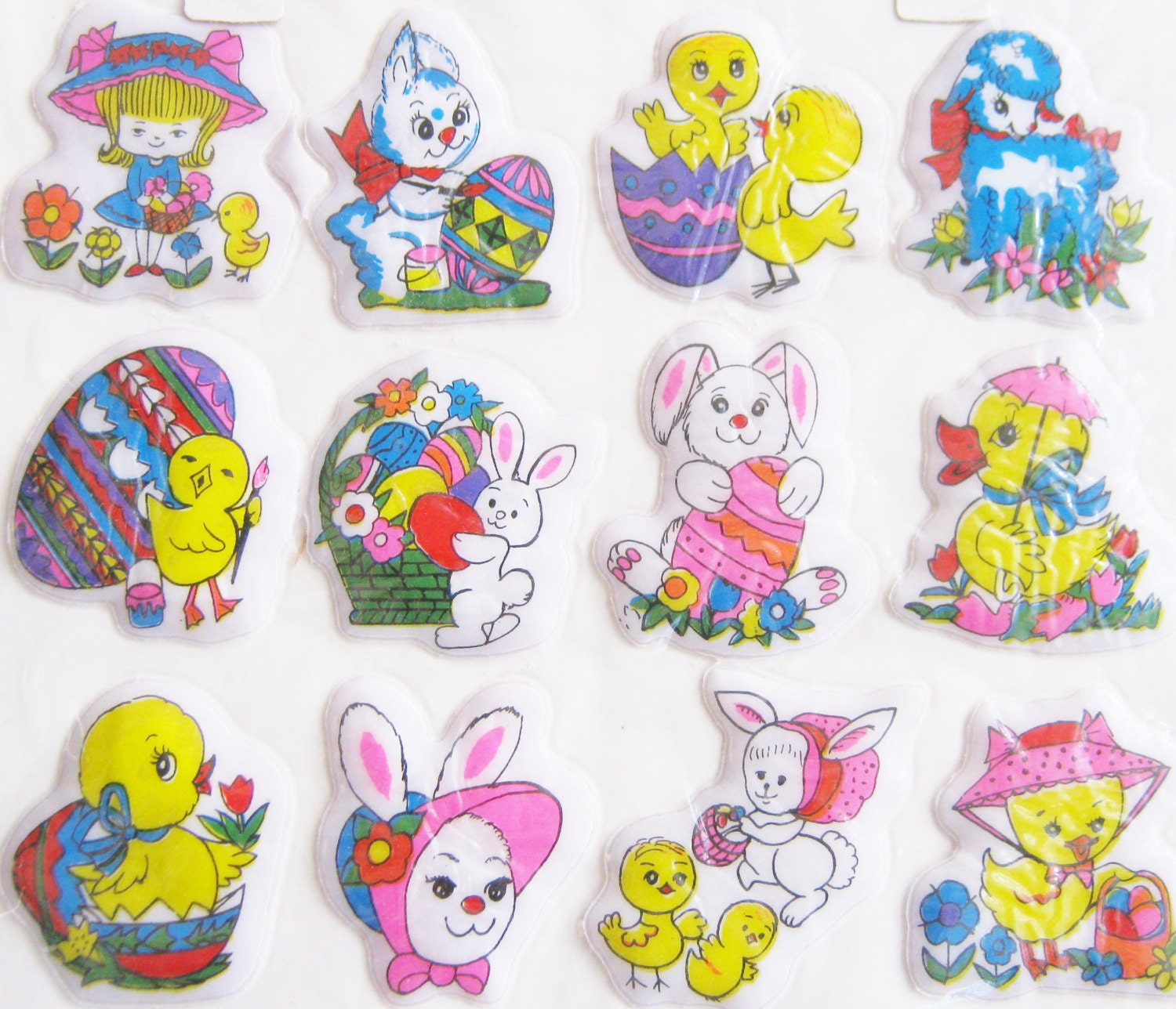Vintage 80s Easter Puffy Stickers Sealed Package by MoonParade