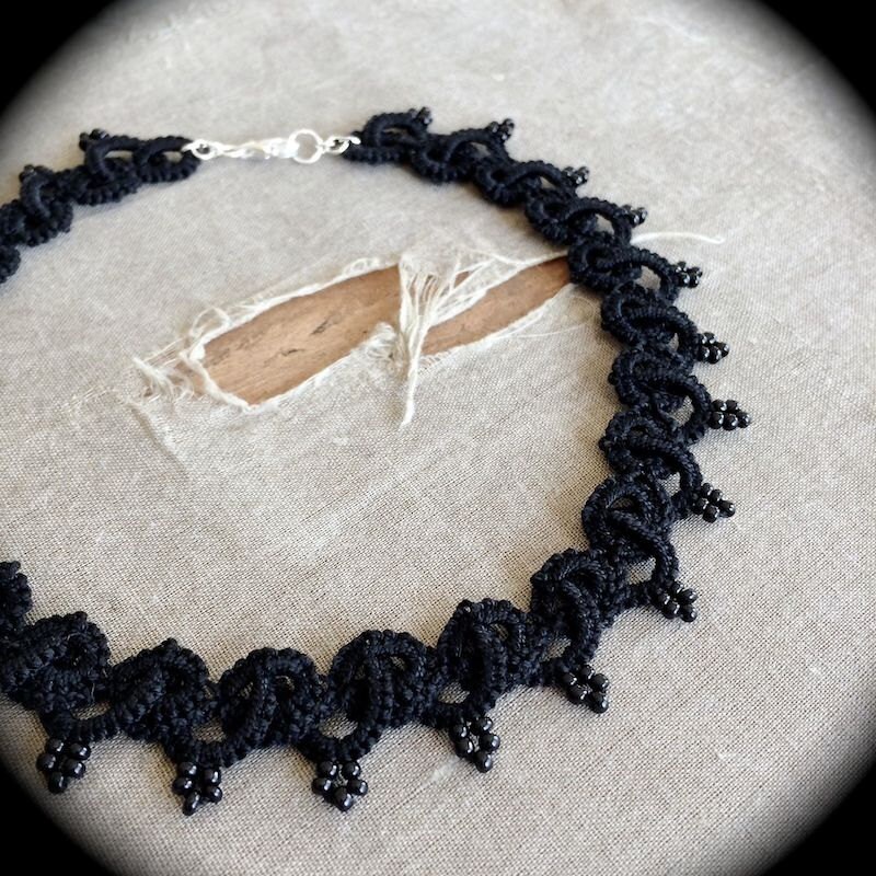 https://www.etsy.com/listing/175636488/tatted-lace-choker-necklace-woven-and?