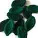 Green Leaf Crochet Appliques Crochet Leaf Embellishment Crochet Leaf Applique On Etsy