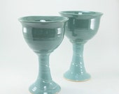 pair of green goblets
