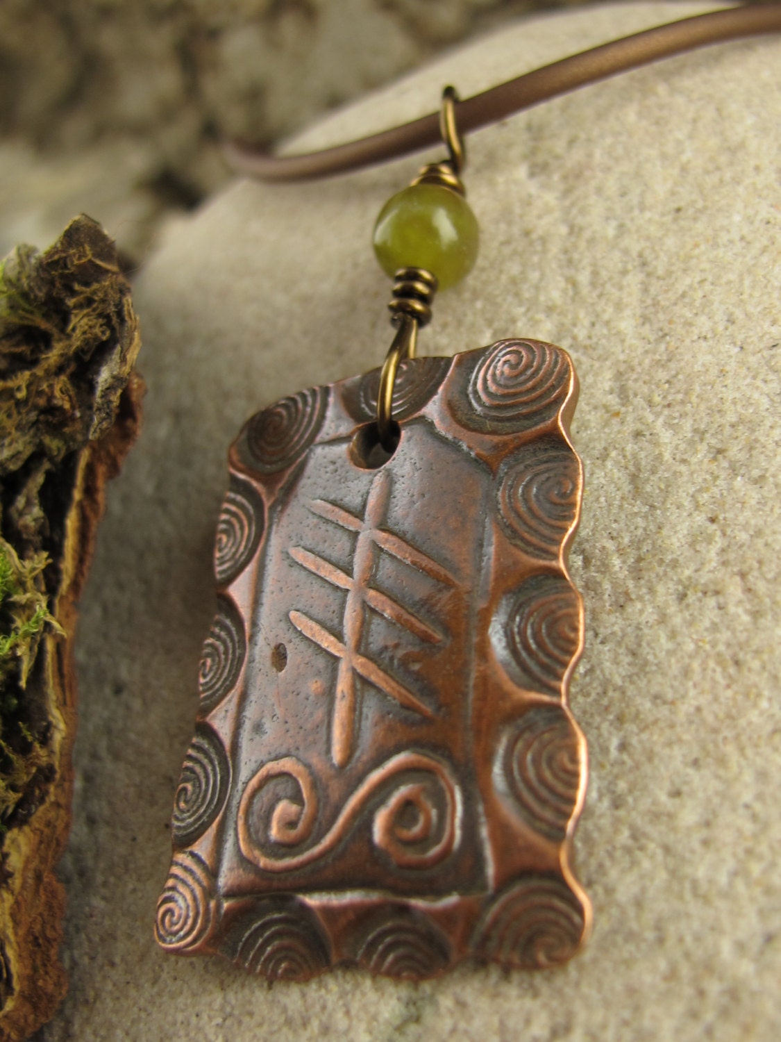 Reed Celtic Tree Astrology Ogham Copper by soulharborjewelry