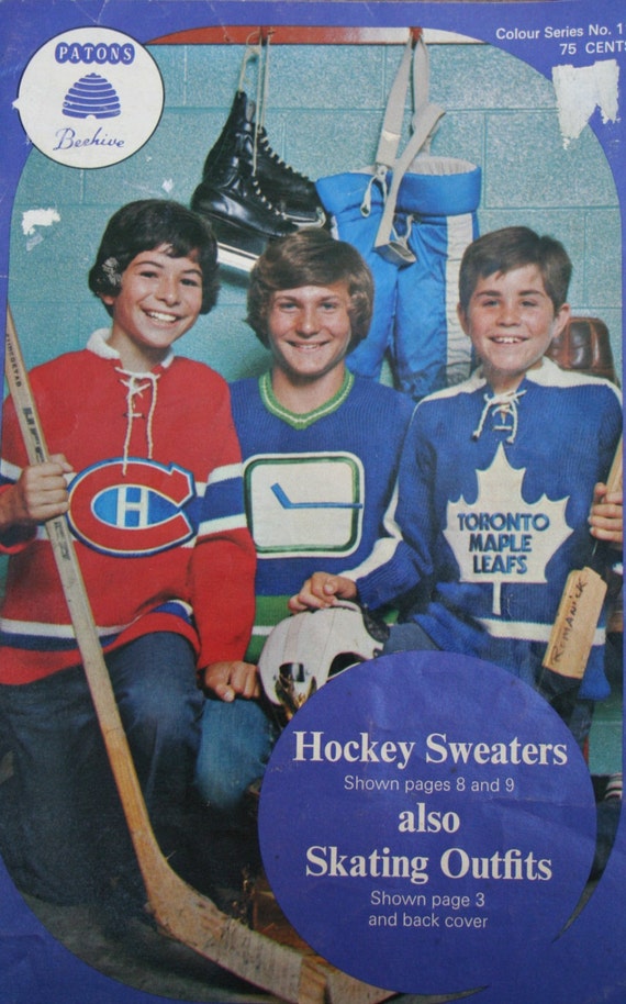 Knitting Pattern Hockey Sweaters Canucks Canadiens Maple Leafs