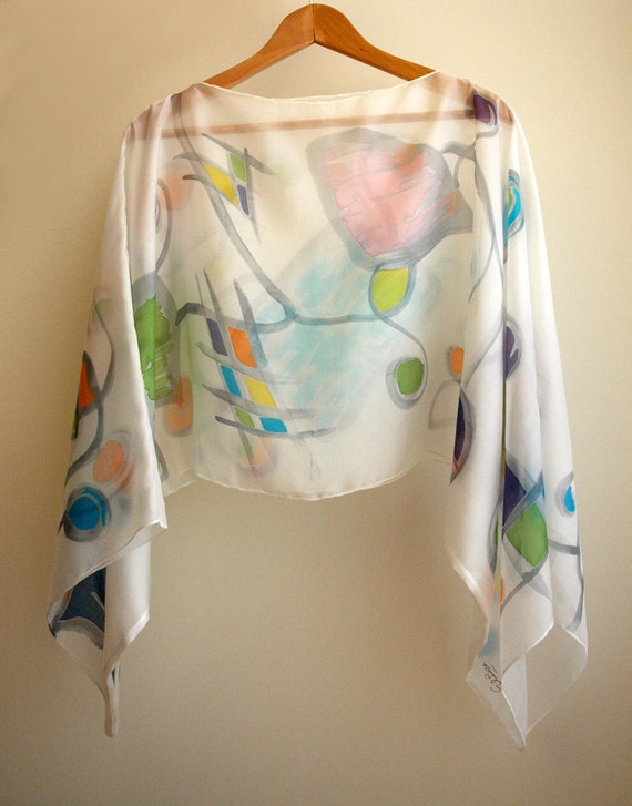 Silk blouse hand painted Silk scarf Wedding blouse Scarves